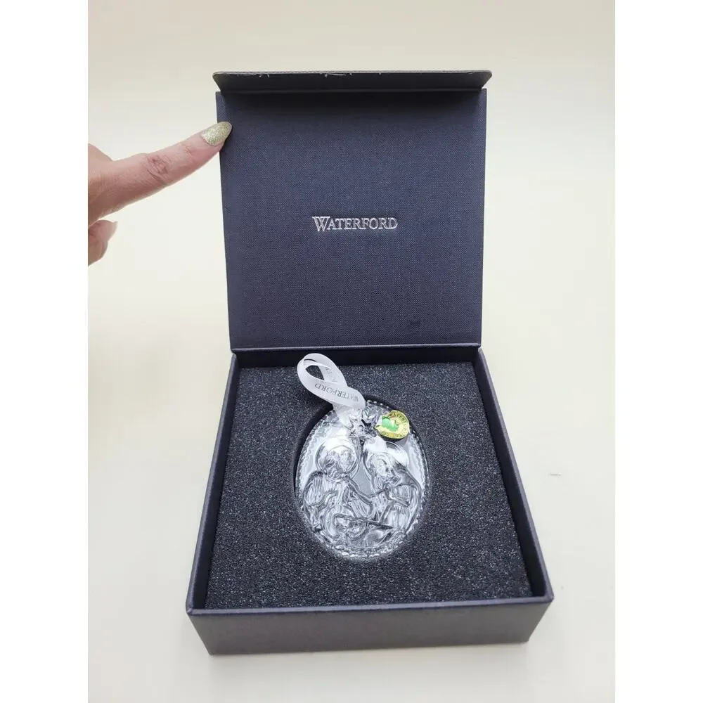 Waterford Nativity Ornament 2020 Clear Crystal Holy Family 470230